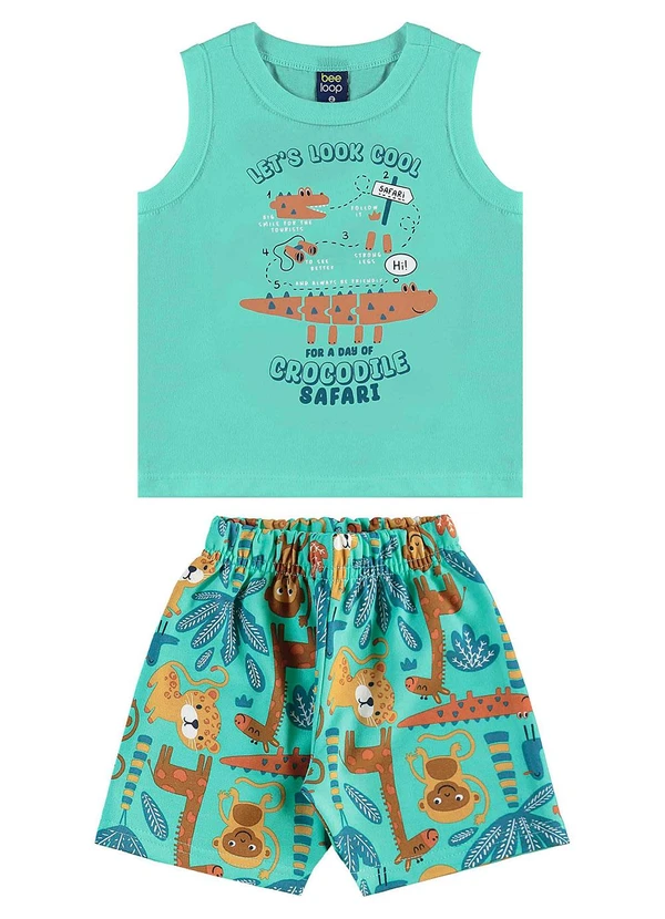 Bee Loop - Conjunto com Regata e Bermuda Verde