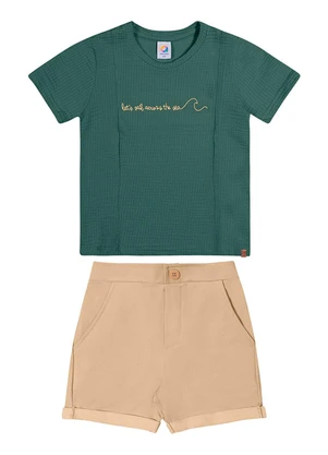 Outlet - Conjunto com Textura Menino Verde - OUTLET