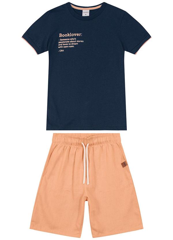 Carinhoso - Conjunto Comfort em Linho Menino Azul Marinho