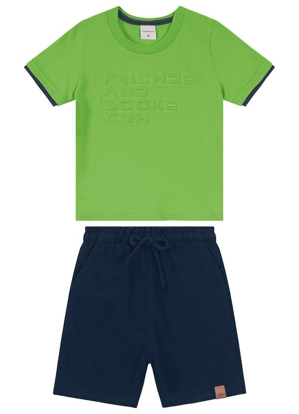 Carinhoso - Conjunto Comfort Moletom Sarjado Menino Verde