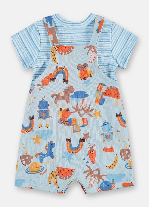 Up Baby - Conjunto Comfy Body Jardineira Azul 4