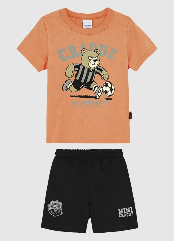 Malwee Kids - Conjunto Craque em Moletinho Laranja