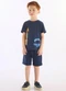 Up Baby - Conjunto Crocodilo Camiseta Bermuda Azul - variação: Azul
