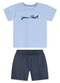 Marisol - Conjunto Curto Infantil Bege - variação: Azul