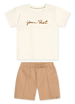 Marisol - Conjunto Curto Infantil Bege - MARISOL
