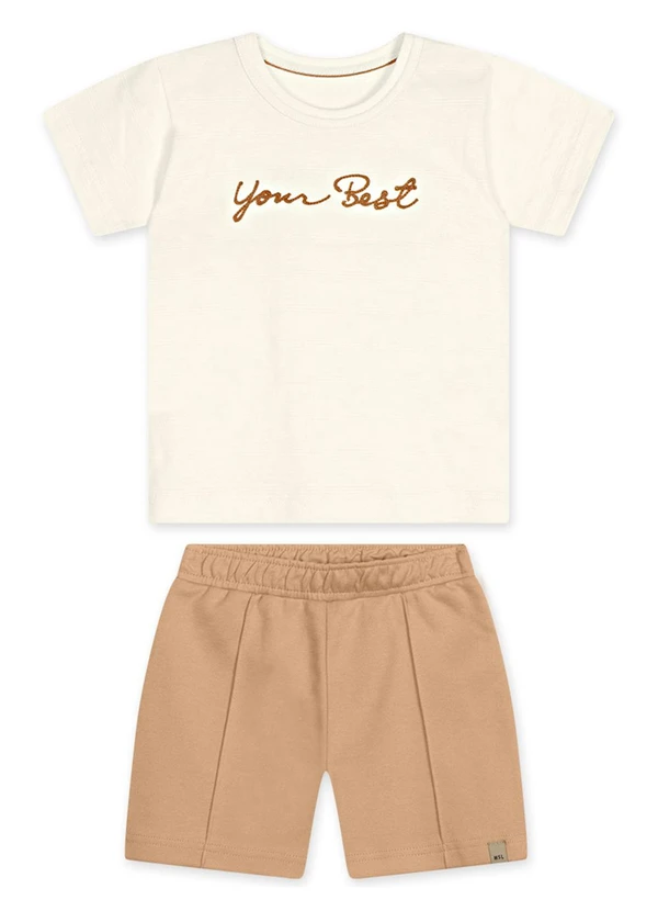 Marisol - Conjunto Curto Infantil Bege 2