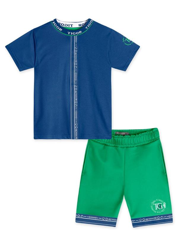 Tigor T Tigre - Conjunto Curto Infantil Menino Azul