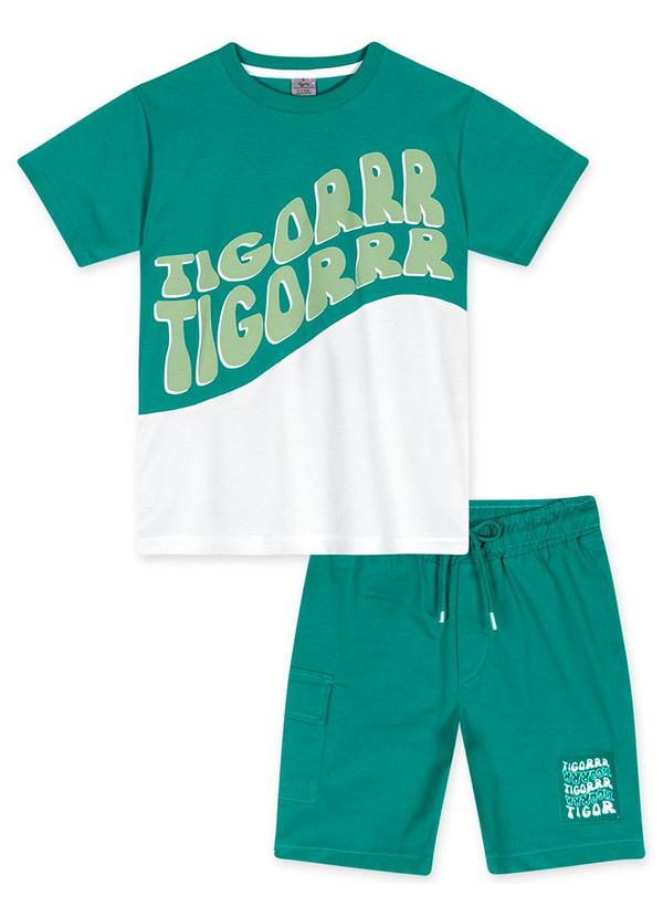Tigor T Tigre - Conjunto Curto Infantil Menino Verde 2