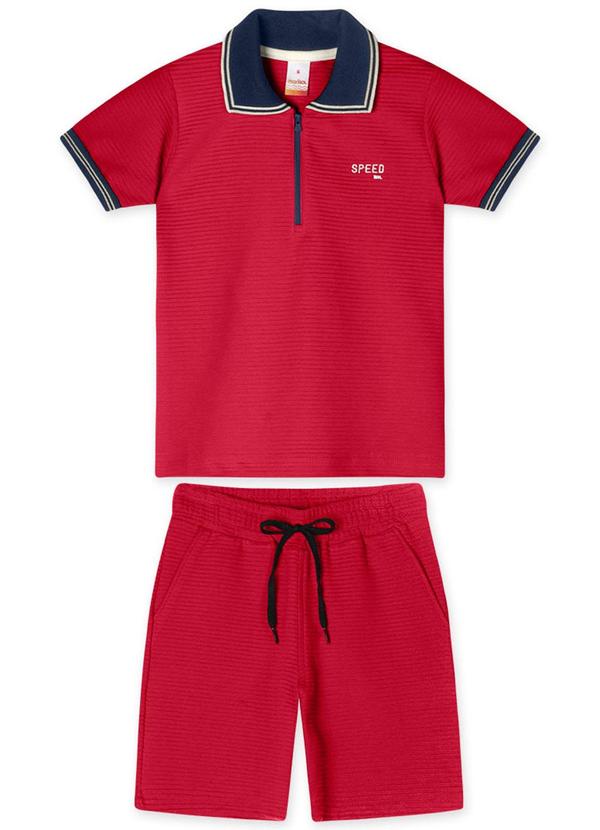 Marisol - Conjunto Curto Infantil Masculino Vermelho