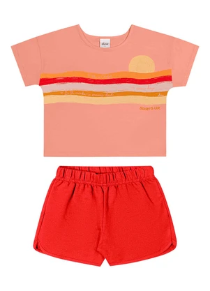 Elian - Conjunto Curto Infantil Menina Solar Laranja - ELIAN
