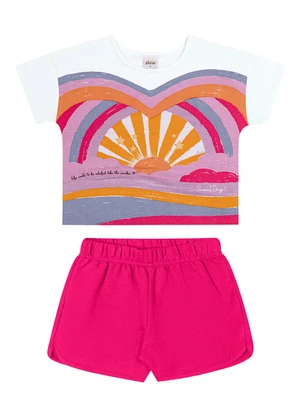 Elian - Conjunto Curto Infantil Menina Solar Rosa - ELIAN