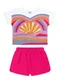 Elian - Conjunto Curto Infantil Menina Solar Laranja - variação: Rosa