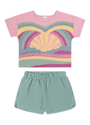 Elian - Conjunto Curto Infantil Menina Solar Verde - ELIAN