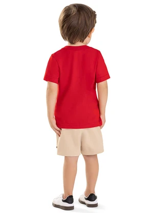 Colorittá - Conjunto Curto Infantil Menino Bordado Vermelho - COLORITTÁ