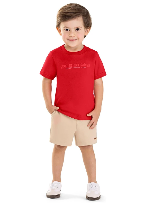 Colorittá - Conjunto Curto Infantil Menino Bordado Vermelho 1