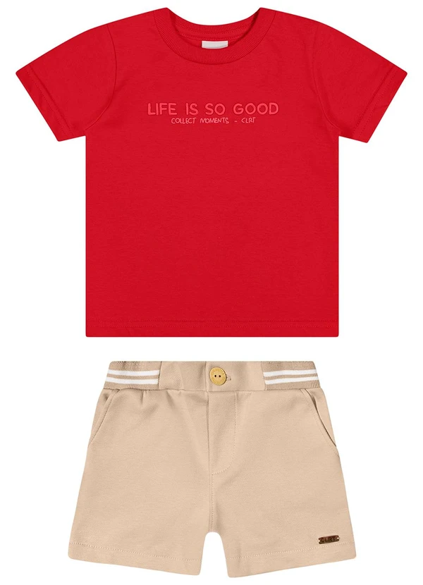 Colorittá - Conjunto Curto Infantil Menino Bordado Vermelho 3