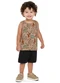 Elian - Conjunto Curto Infantil Menino Camaleões Marrom - variação: Marrom
