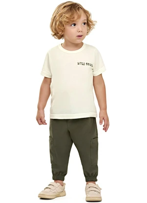 Elian - Conjunto Curto Infantil Menino Deserto Bege - ELIAN