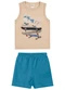 Elian - Conjunto Curto Infantil Menino Estampa Bege - variação: Bege
