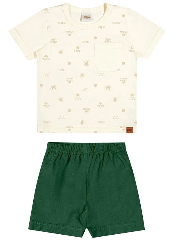 Elian - Conjunto Curto Infantil Menino Sol Bege 2