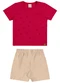 Elian - Conjunto Curto Infantil Menino Sol Vermelho - variação: Vermelho