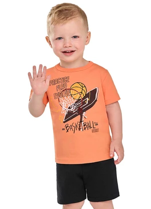 Elian - Conjunto Curto Infantil Menino Sport Laranja - ELIAN
