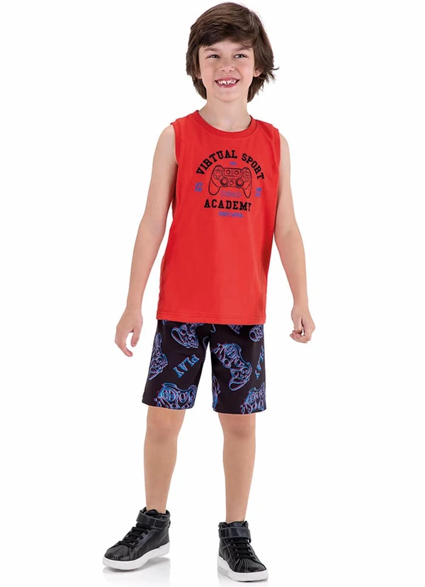 Marisol - Conjunto Curto Infantil Vermelho 1