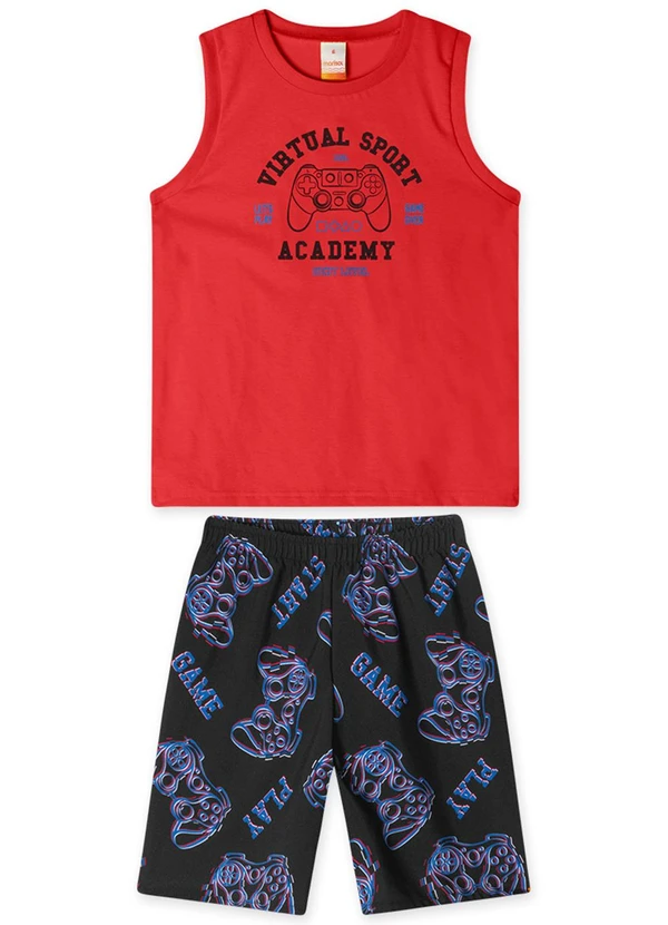 Marisol - Conjunto Curto Infantil Vermelho 2