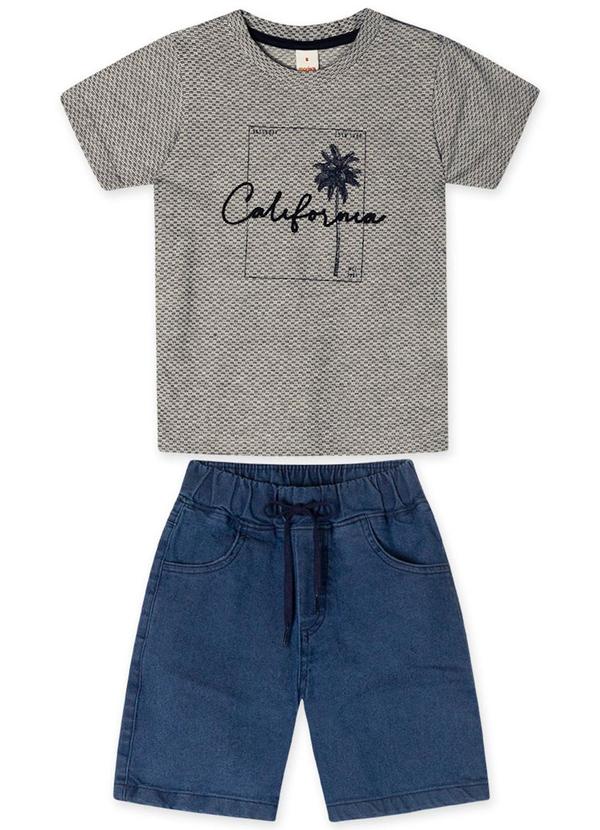 Marisol - Conjunto Curto Jeans Masculino Bege