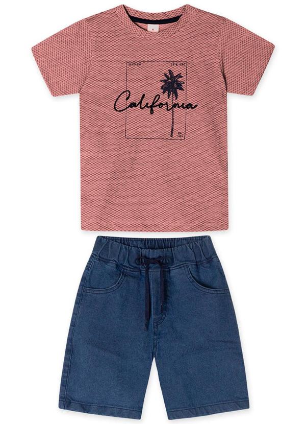 Marisol - Conjunto Curto Jeans Masculino Rosa