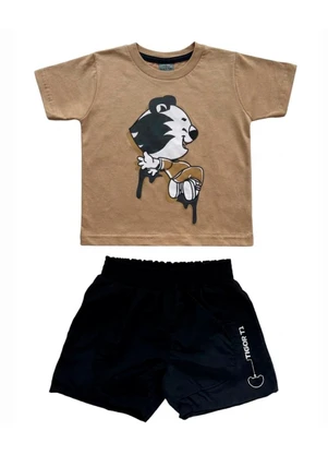 Tigor T Tigre - Conjunto Curto Marrom - TIGOR T TIGRE