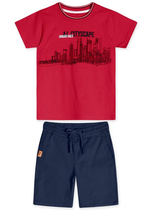 Marisol - Conjunto Curto Masculino Vermelho