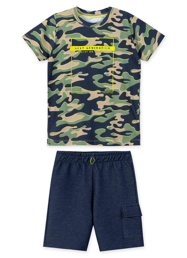 Marisol - Conjunto Curto Militar Infantil Verde 1