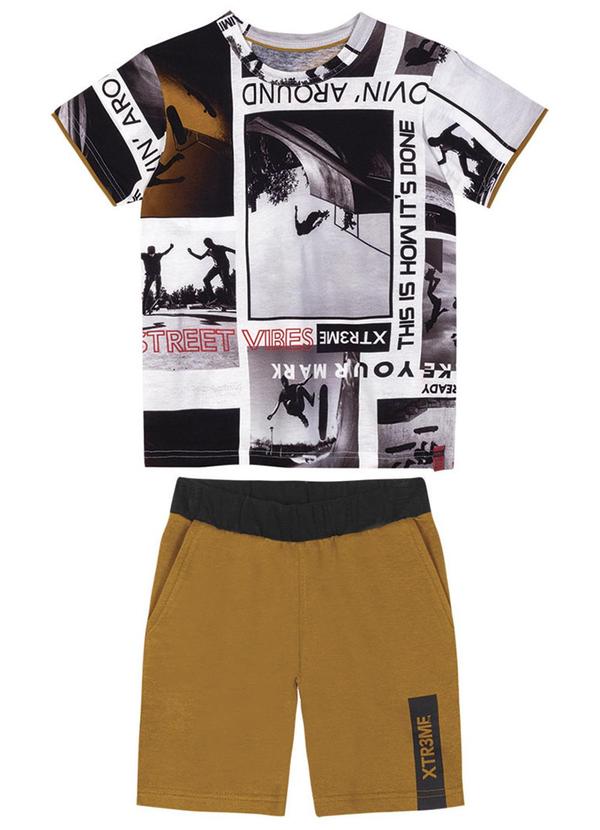 Marisol - Conjunto Curto Moletom Menina Branco