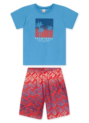 Marisol - Conjunto Curto Moletom Infantil Azul - MARISOL