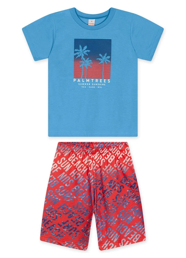 Marisol - Conjunto Curto Moletom Infantil Azul