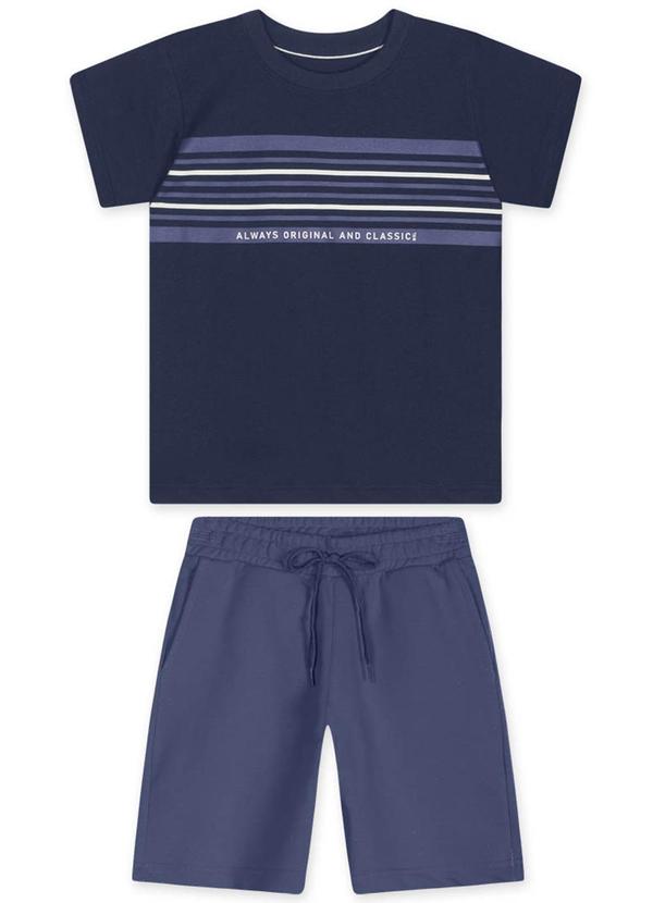 Marisol - Conjunto Curto Moletom Infantil Masculino Azul
