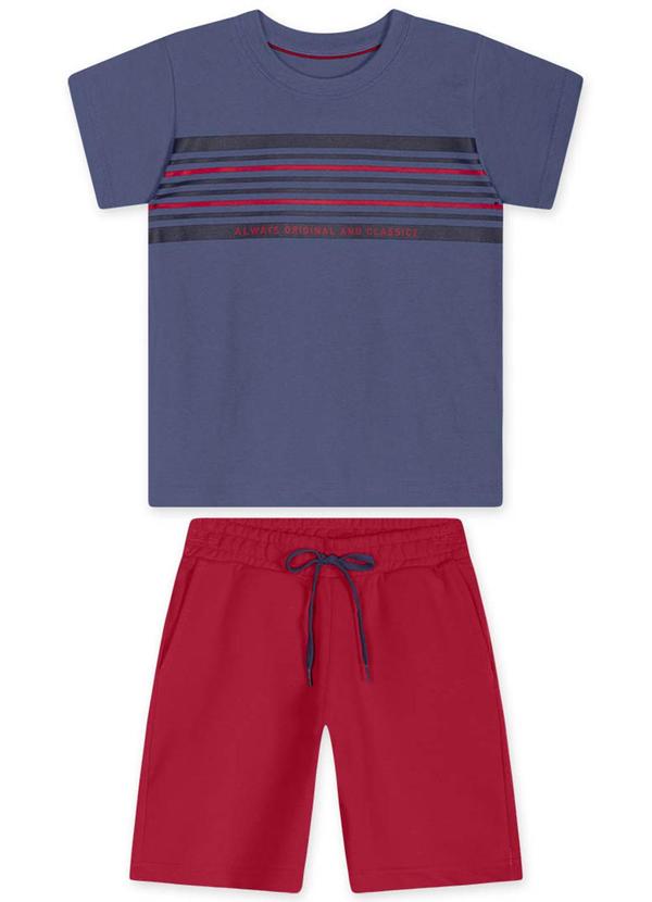 Marisol - Conjunto Curto Moletom Infantil Masculino Roxo