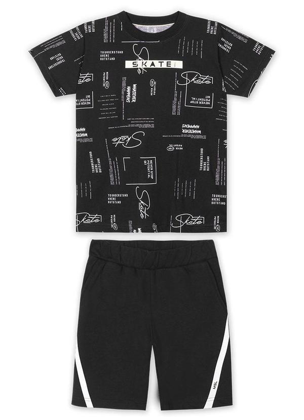 Marisol - Conjunto Curto Moletom Menino Preto