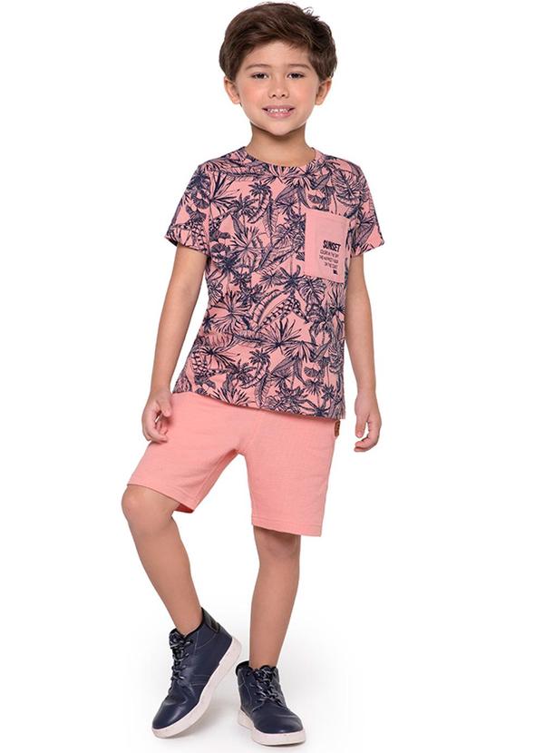 Marisol - Conjunto Curto Moletom Masculino Rosa