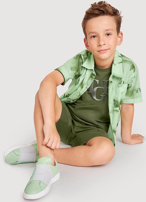 Tigor T Tigre - Conjunto Curto Moletom Menino Verde 1