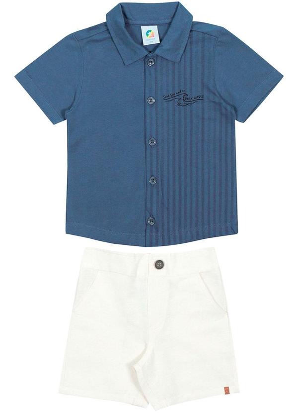 Alenice - Conjunto Daily Waves Meninos Azul