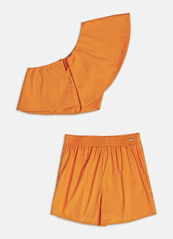 Authoria - Conjunto de Alfaiataria com Babados Laranja 2