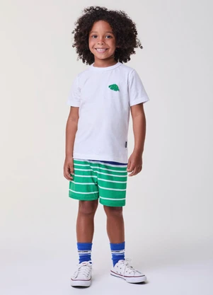 Bimbi - Conjunto de Dinossauro Listrado Verde - BIMBI
