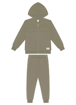 Alakazoo - Conjunto de Moletom com Jaqueta e Calça Verde - ALAKAZOO