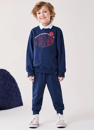 Bimbi - Conjunto de Moletom do Spider-Man Marvel Azul - BIMBI
