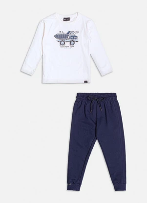 Youccie - Conjunto de Moletom Estampa de Caminhão Branco - YOUCCIE