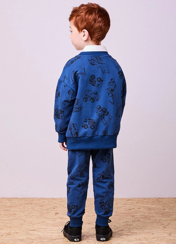 Youccie - Conjunto de Moletom Estampa de Caminhões Marinho 2