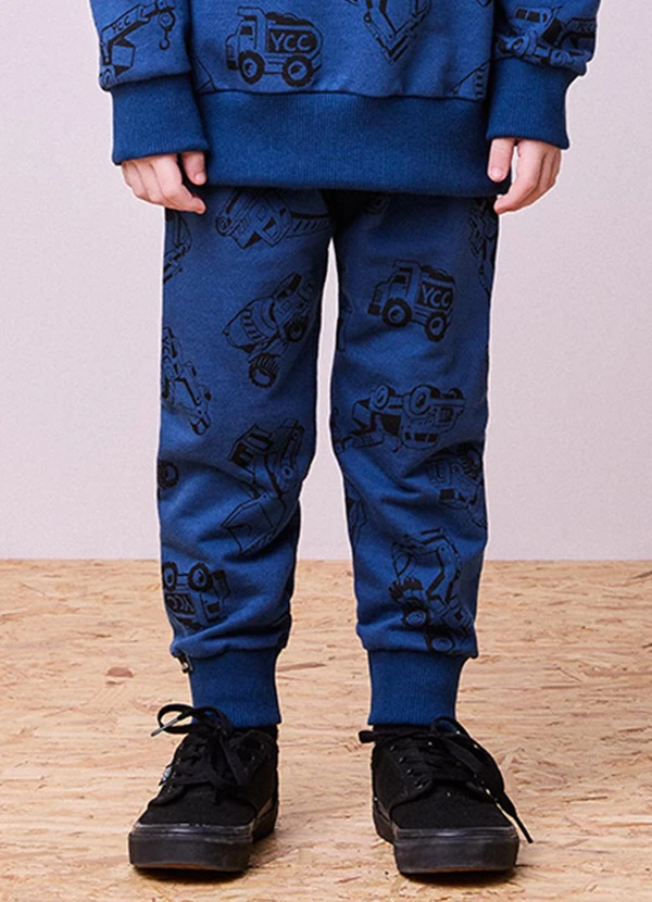 Youccie - Conjunto de Moletom Estampa de Caminhões Marinho 5