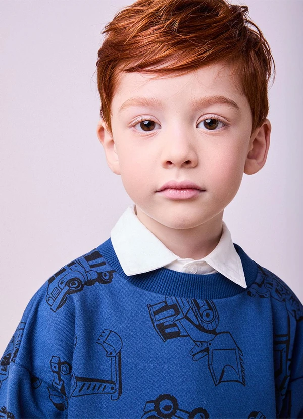 Youccie - Conjunto de Moletom Estampa de Caminhões Marinho 6